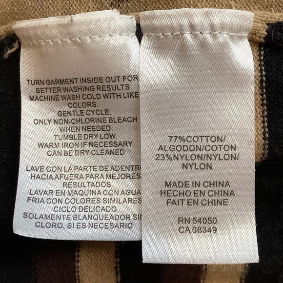 JONES NEW YORK Brown Leopard Cotton Knit Cardigan Size M - Picture 11 of 14